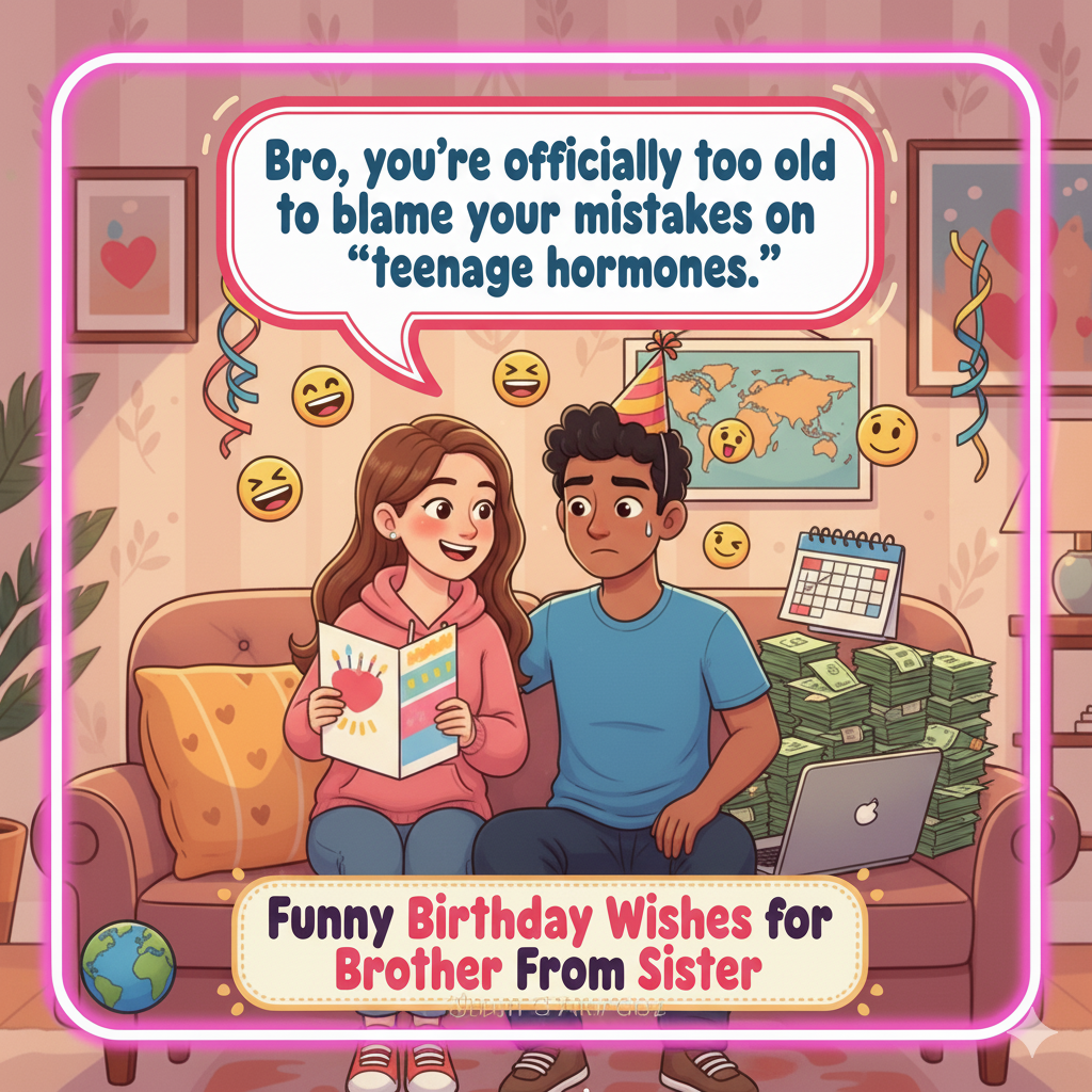 Funny Birthday Wishes for Brother from Sister