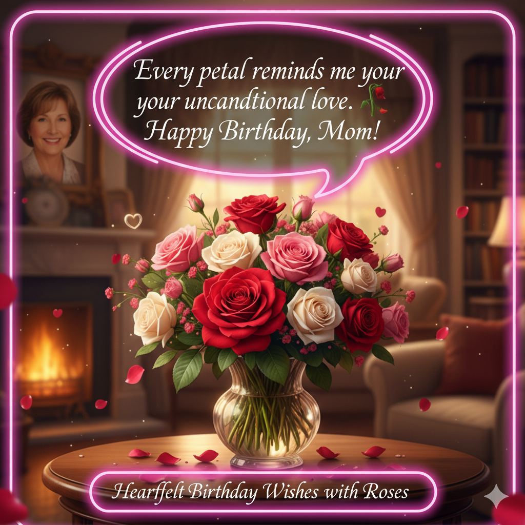 Heartfelt Birthday Wishes with Roses
