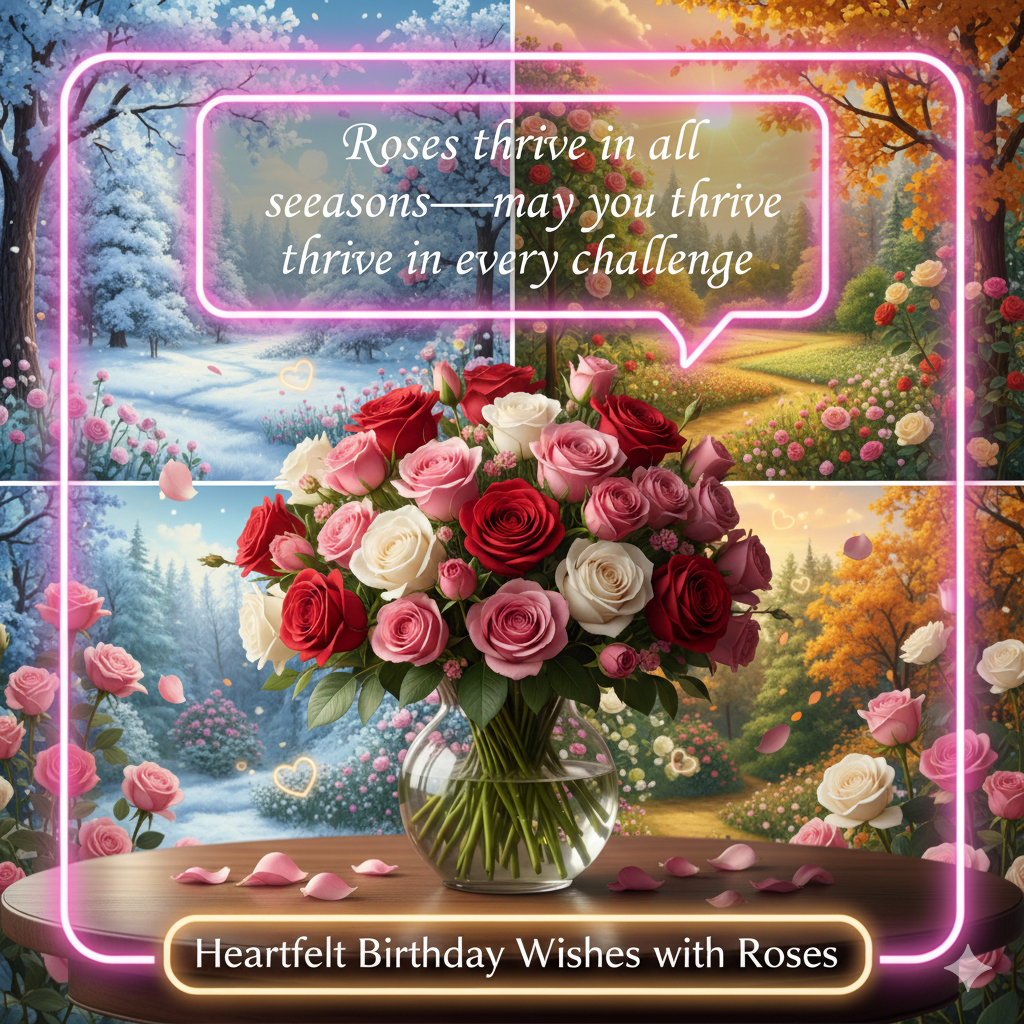 Heartfelt Birthday Wishes with Roses